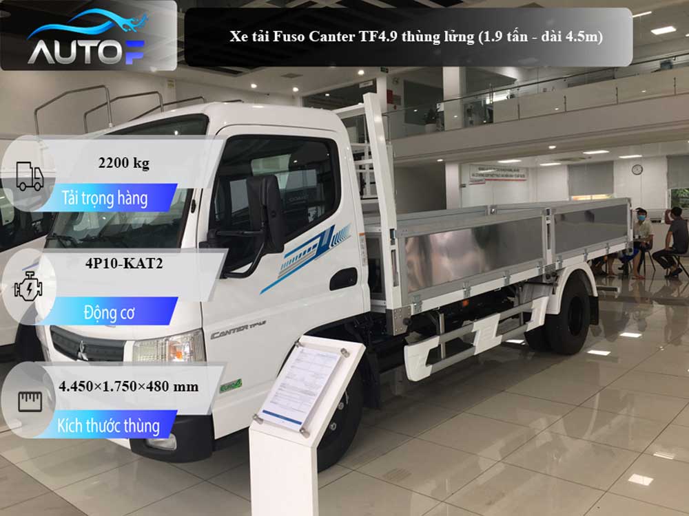 Xe tải Fuso Canter TF4.9 thùng lửng (1.9 tấn - dài 4.5m)